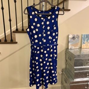 I LE New York Cobalt Blue Polka Dot Dress